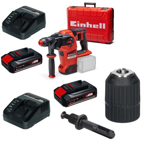 Einhell 18v 36V X-Change Cordless SDS Hammer Drill Kit + Keyless Chuck + Adapter