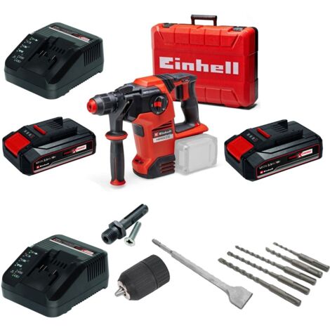 Einhell 18v 36V X-Change Cordless SDS Hammer Drill Kit +SDS Bits Chisel + Chuck
