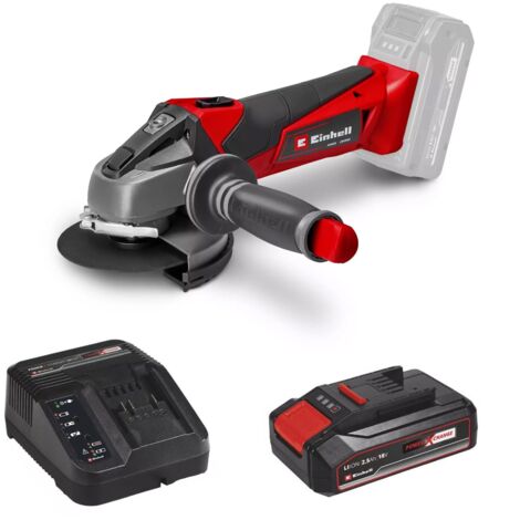 Einhell 18V Angle Grinder 115mm Cordlesss Power X Change+ 2.5AH Li-ion Battery