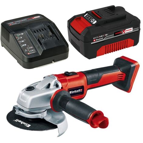 Einhell 18v Cordless Brushless Angle Grinder 115mm Axxio Power X-Change + 4.0ah