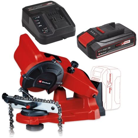 Einhell 18v Cordless Chain Sharpener Power X-Change + 2.5Ah Battery + Charger