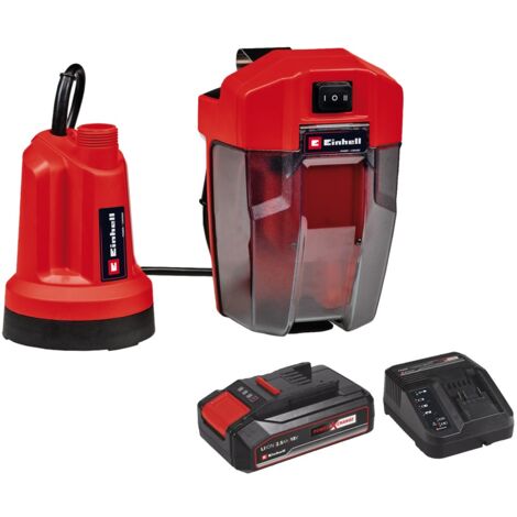Einhell 18v Cordless Clear Water Pump Power X-Change + 2.5AH Battery + Charger