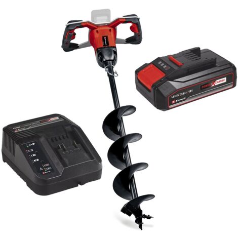 Einhell 18v Cordless Earth Auger Power X-Change + Drill + 2.5AH Charging Kit