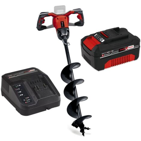 Einhell 18v Cordless Earth Auger Power X-Change + Drill + 4AH Charging Kit
