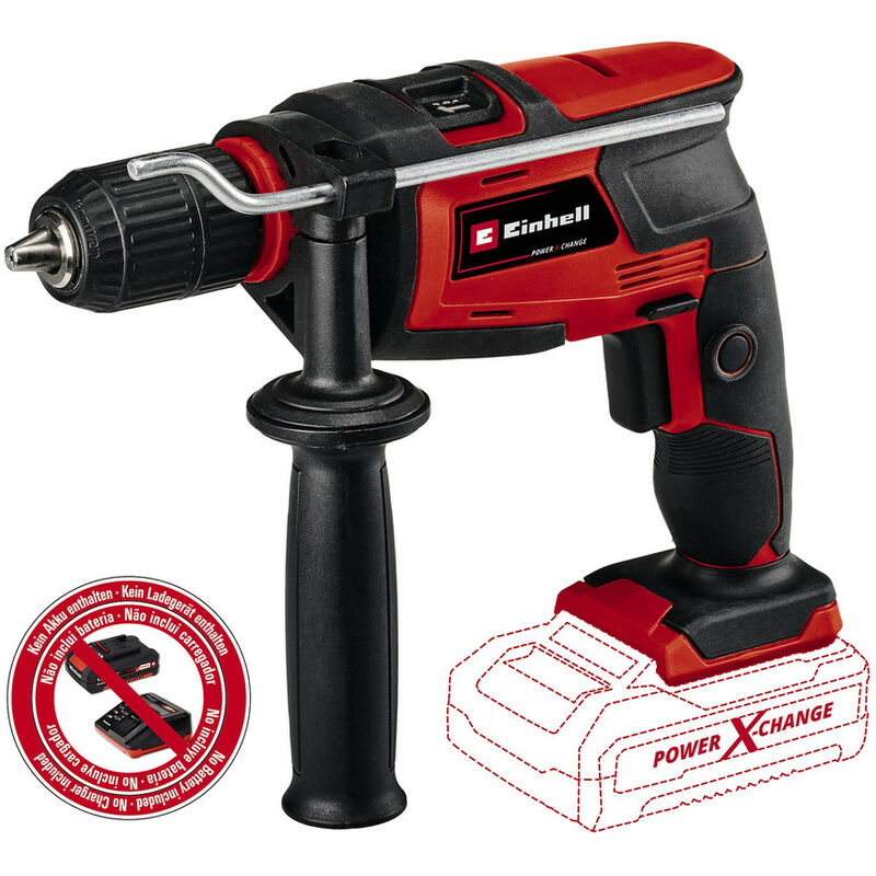 Power X-Change Cordless Impact Drill - 13mm Chuck - For Drilling & Hammer Work - With Reverse Function - tc-id 18 Li-Solo - Einhell