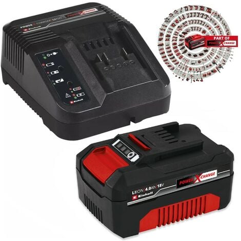 Einhell 18v Power X-Change PXC Starter Kit - 1x 4.0Ah Battery + 3ah Fast Charger