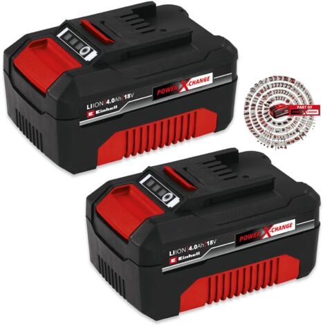 Einhell 2 X 4.0Ah 18V Battery Power X-Change PXC Rechargeable Dust Resistant LED