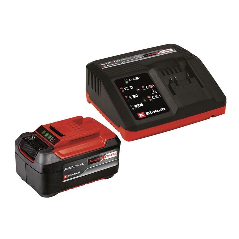Einhell - 5.2Ah plus 18V Battery Power X-Change Starter Kit + 4.0ah Fast Charger
