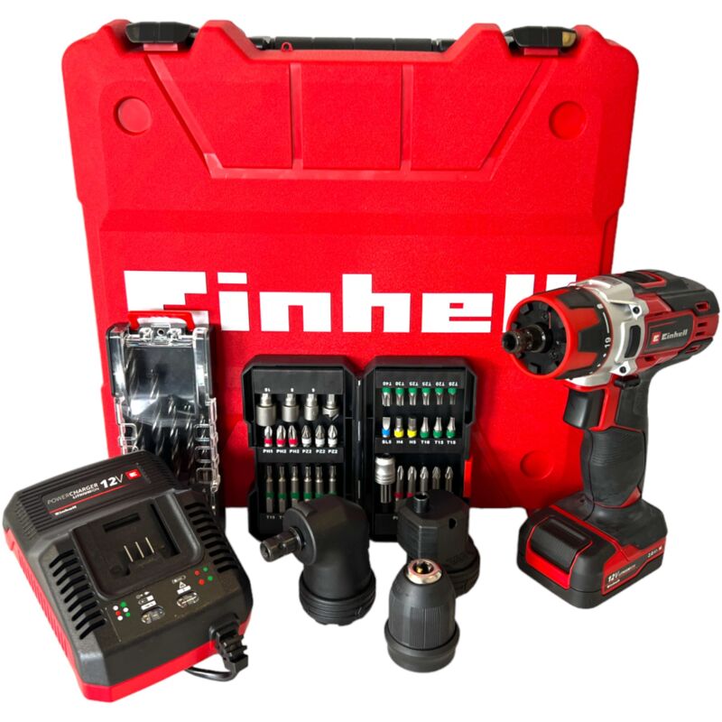Te-cd 12/1 3X-Li +39 Perceuse-visseuse sans fil 12 v 30 Nm ( 4513597 ) + 1x batterie 2,0 Ah + chargeur + E-Box - Einhell