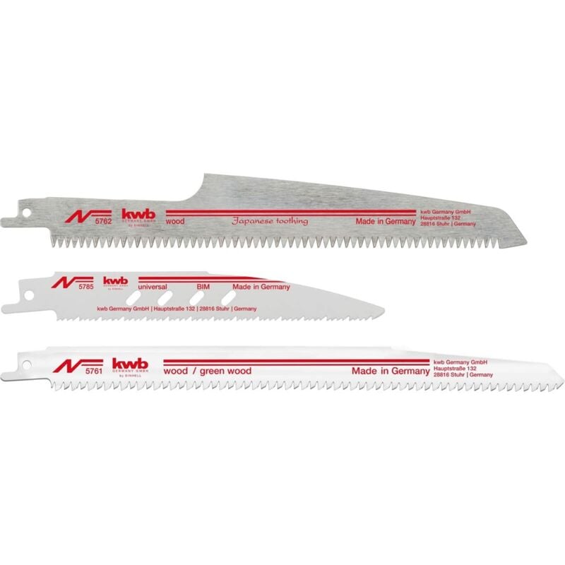 Einhell - 49576105 3 Piece Professional Cordless Reciprocating Sabre Saw Blade Set