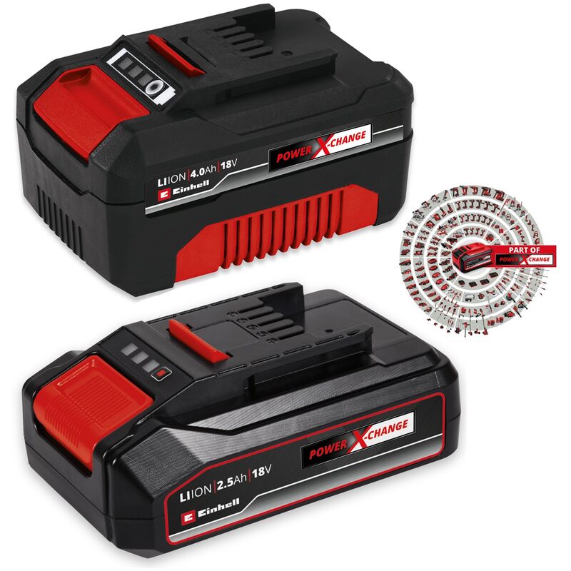 Einhell - 4ah + 2.5Ah 18V Battery Power X-Change pxc Rechargeable - Twin Pack