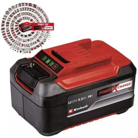 Einhell 5.2Ah PLUS 18V Battery Power X-Change Rechargeable Dust Resistant LED