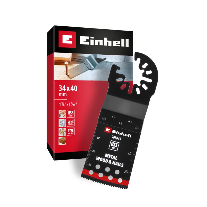 Einhell 708043 Tauchsägeblatt Bim Met, 34mm Bimetall Multifunktionswerkzeug-zubehör-set 34 Mm 1 St