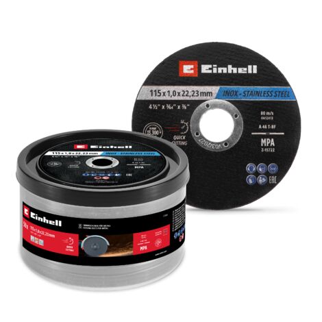Einhell  711526 Trennscheiben-Set 115 mm 50 St. Metall, Edelstahl, Stahl, Blech