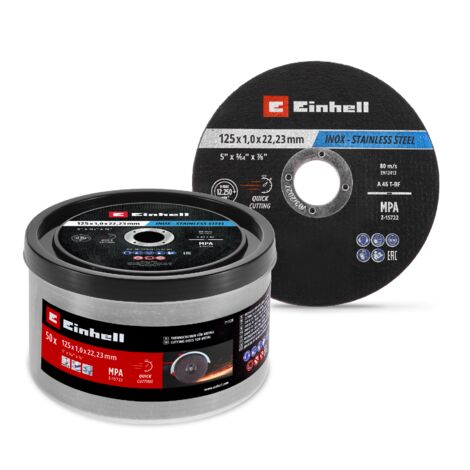 Einhell  711528 Trennscheiben-Set 125 mm 50 St. Metall, Edelstahl, Stahl, Blech