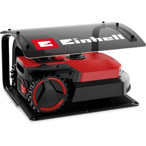 Einhell Abri pour robot-tondeuse (pour robots tondeuses Einhell, protège de la pluie et du soleil, montage simple, 51 x 60 x 37 cm, avec 6 vis de fixation au sol)