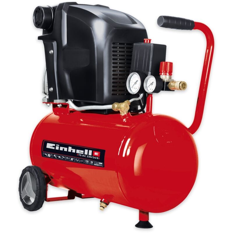 Air Compressor 24L 8 Bar Electric 1500W 132L/min te-ac 230/24/8 Corded - Einhell