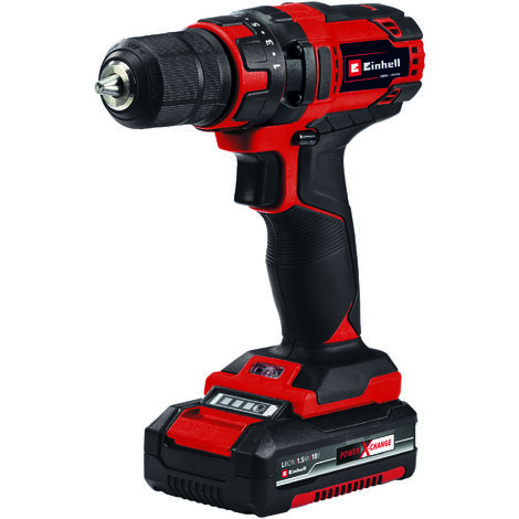 Einhell Akku-Bohrschrauber TC-CD 18/35 Li (1x1,5 Ah) Power X-Change (Lithium Ionen, 18 V, Drehzahl-Elektronik, LED-Beleuchtung, Softgrip, inkl. 1,5 Ah PXC-Akku, Ladegerät + Aufbewahrungskarton)