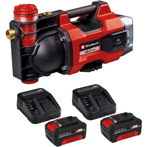 EINHELL Akku-Gartenpumpe Aquinna 36/38 F LED + 2x Starterset