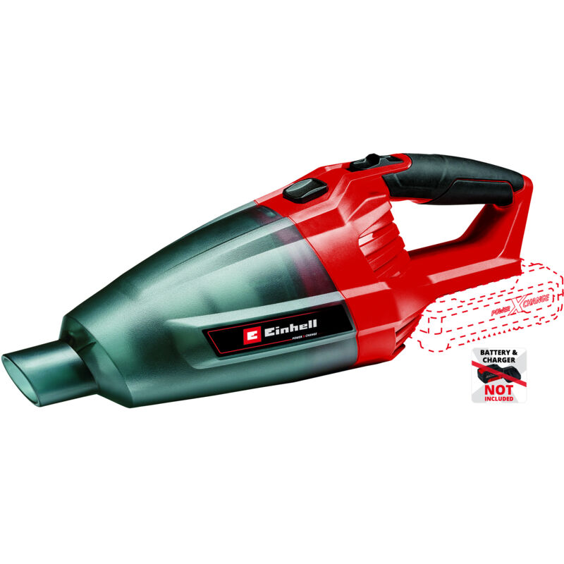 Akku-Handstaubsauger te-vc 18 Li-Solo Power X-Change (18 v, 42 mbar Saugleistung, 540 ml-Staubfangbehälter, inkl. 3 Düsen, Verlängerung,
