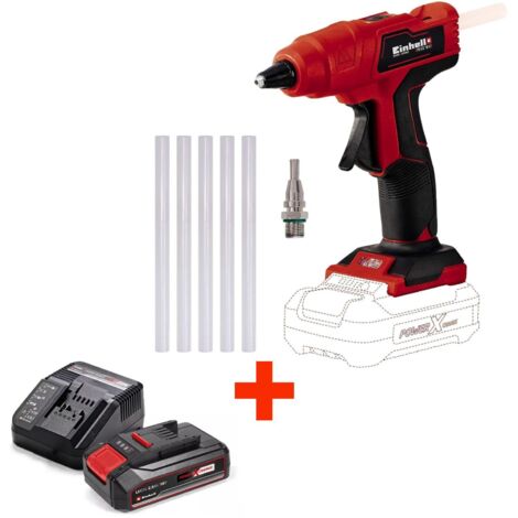 Einhell Akku-Heißklebepistole TE-CG 18 Li inkl. 5 Klebestifte & 2,5 Ah Akku Starterkit