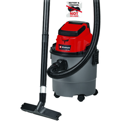 Einhell Akku-Nass-Trockensauger TC-VC 18/15 Li-Solo Power X-Change (Lithium-Ionen, Kunststoffbehälter 15 l, 4 Rollen, inkl. Saugschlauch, div. Filter, ohne Akku u. Ladegerät)