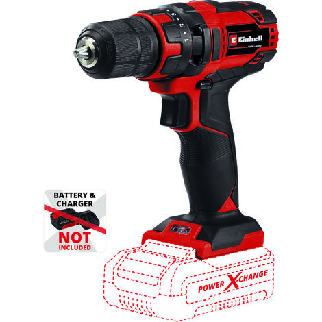 Einhell Akkuschrauber TC-CD 18/35 Li-Solo Power X-Change (Li-Ion, 18 V, 550 min.-1, 35 Nm, 10 mm Bohrfutter, ohne Akku und Ladegerät)