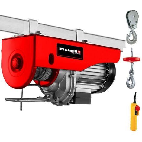 Einhell Argano TC-EH 500 (230 V, Portata con rullo guida 500 kg, 1000 W, Hub altezza 11,5 m, 12 m fune metallica)