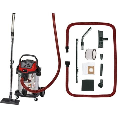 Einhell Aspirateur de chantier TE-VC 2025 SACL (1 200 W, Cuve 25L, classe de poussières L, pour des poussières de valeurs MAK1 mg/m³) Vendu avec plusieurs buses et filtres