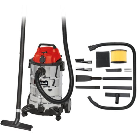 Einhell Aspirateur eaux et poussières TC-VC 1930 SA Kit (1500W, Cuve inox 30L, Prise Synchro OEP)  Livré avec accessoires