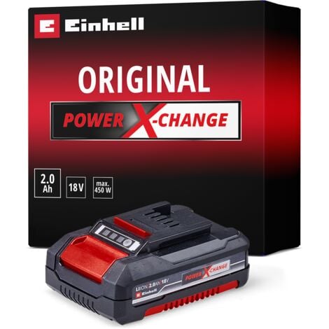Einhell Batterie 2,0 Ah Power X-Change  (18V, Li-Ion, Témoin de niveau de charge)