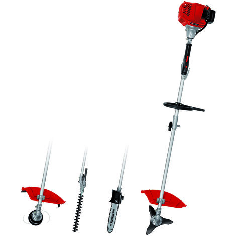 Einhell Benzin-Sense Multitool GC-MM 52 I AS (1.5 kW, max. 9600 min.-1, Schnittlänge Sägekette 25,5 cm, Schnittbreite Messer/Faden 25,5 cm/42 cm, Schnittlänge Heckenschere 39,5 cm)