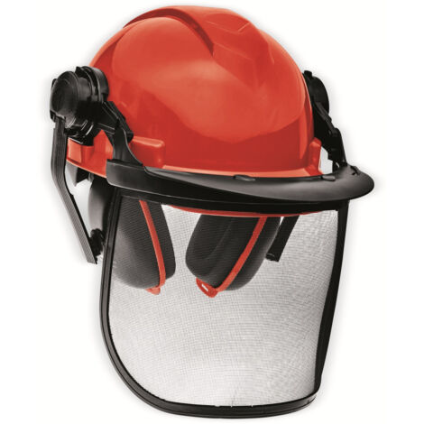 Einhell BG-SH 1 4500480 Forstschutzhelm EN 1731, EN 397 Orange, Schwarz