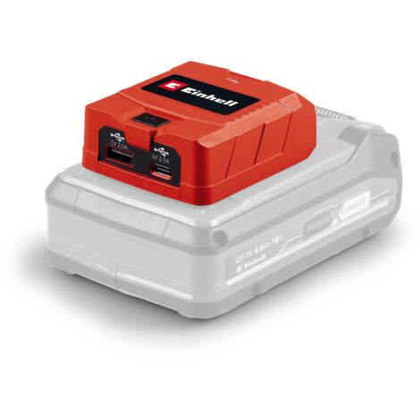Einhell Bloc d’alimentation USB TC-CP 18 Li USB A/C-Solo Power X-Change (18 V, 1 prise USB-A, 1 prise USB-C) Livré sans Batterie ni Chargeur