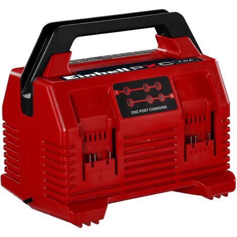 Einhell Chargeur Power X-Quattrocharger 4A PXC (li-ion, 18V, charge simultanée de 2 batteries, indicateur d’état LED 6 positions)