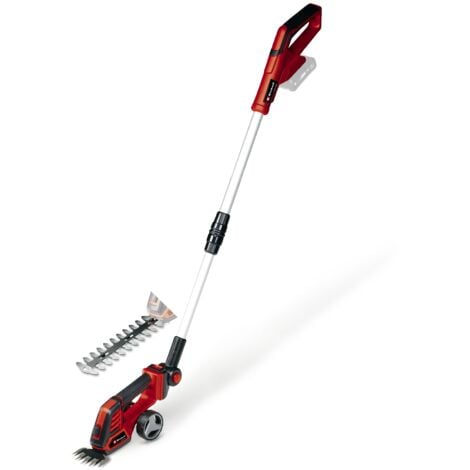 Einhell Cisaille à gazon sans fil GE-CG 18/100 Li T-Solo Power X-Change (18 V, Changement d’accessoire sans outil, avec rallonge télescopique) Livré sans Batterie ni Chargeur