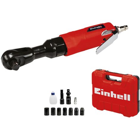 Einhell Clé à cliquet pneumatique TC-PR 68 (Pression maximale 6, 3 bars, adaptée au serrage et au desserrage de Vis, avec 7 Douilles, Coffret de transport et de Rangement, Huile Non fournie)