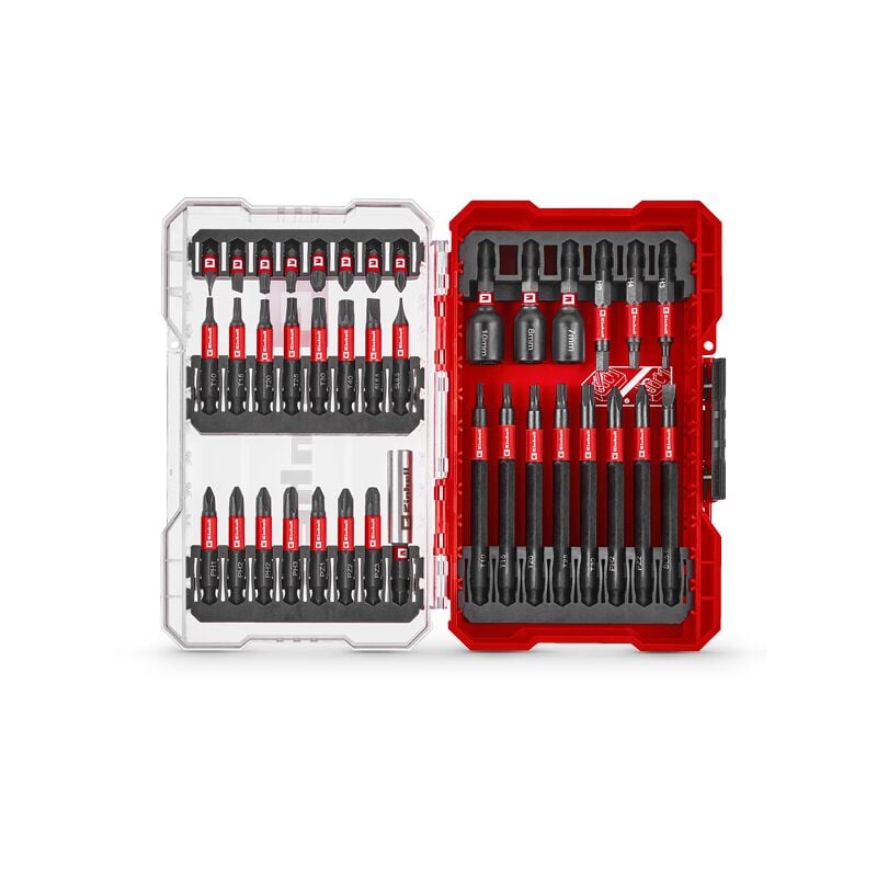 Einhell - Set m-case Coffret de 38 pièces de vissage (embouts de 25 50 et 90 mm, douilles à 6 pans, porte-embouts de 60 mm)