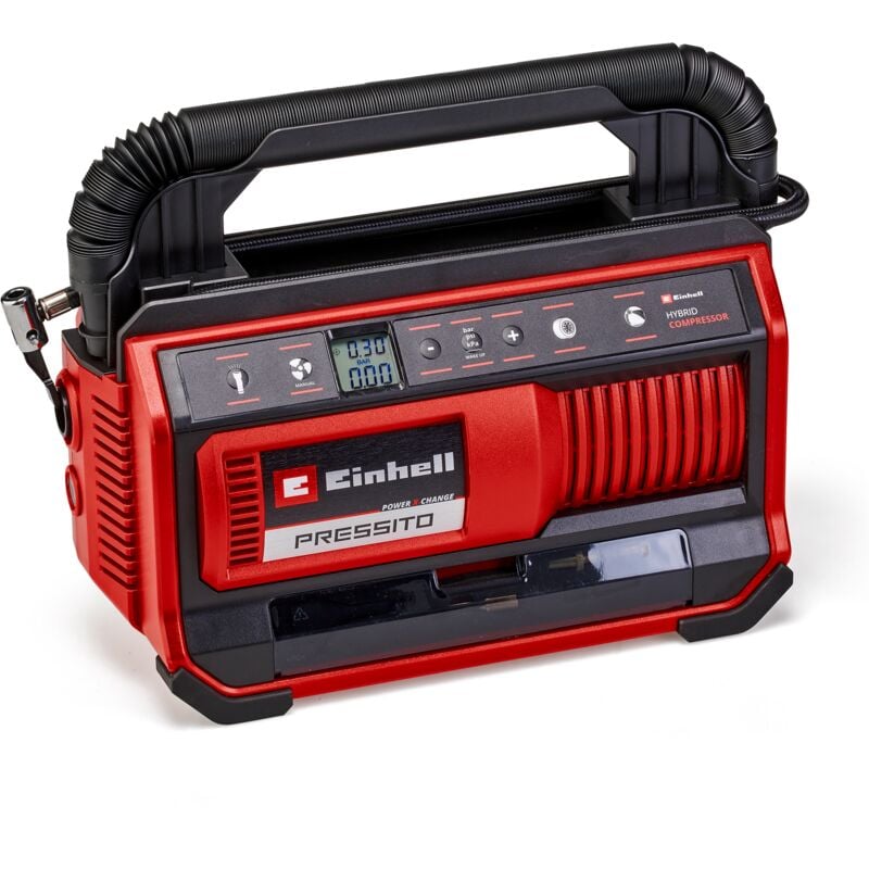 Compresseur hybride pressito 18/25 Hybrid Power X-Change (18 v, 11 bar max., kit de 3 adaptateurs inclus) Livré sans Batterie ni Chargeur - Einhell