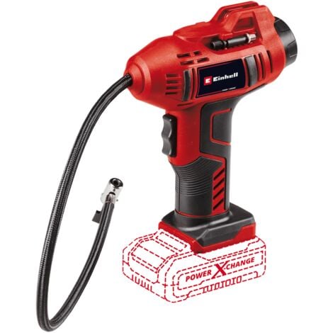 Einhell Compresseur pour voiture sans fil CE-CC 18 Li-Solo Power X-Change (18 V, 11 bar max., flexible à air comprimé 60 cm, fonction d’arrêt automatique) Livré sans batterie ni chargeur