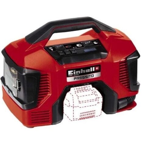 Einhell Compressore Ibrido Pressito 4020460 per Gonfiaggio Pneumatici e Materassi con Batteria e Cavo di Alimentazione