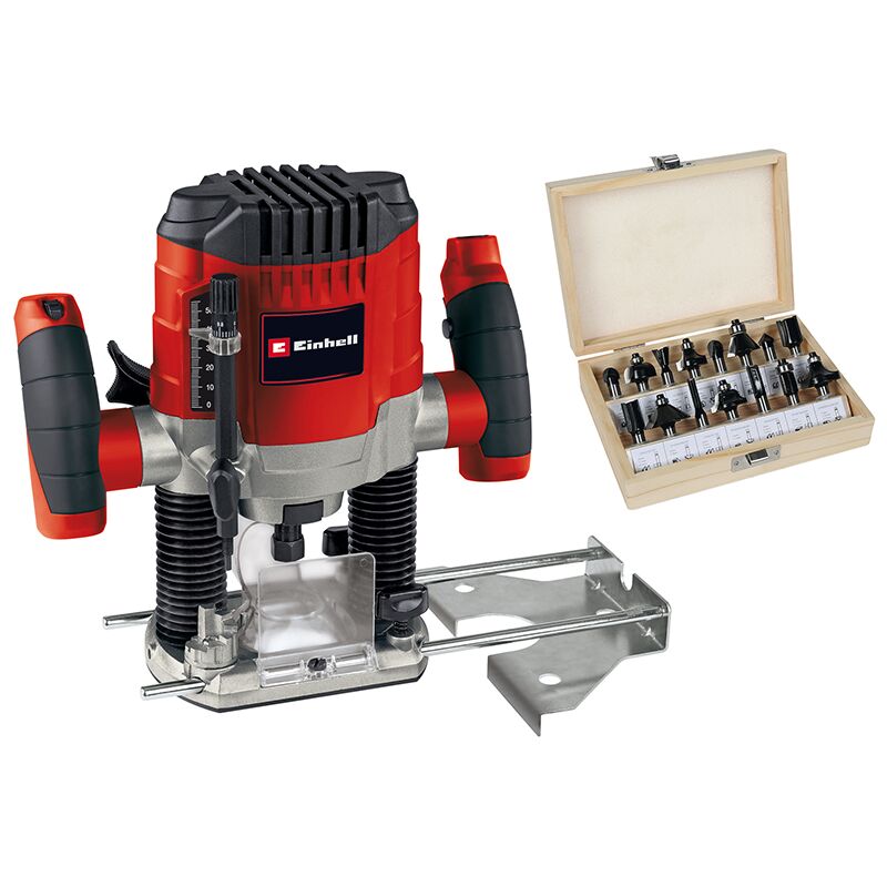 Einhell - Défonceuse tc-ro 1155 Kit (1 100 watts, adaptateur d'extraction ø 35 mm) Livré avec Accessoire et un jeu de fraisage de 15 pièces