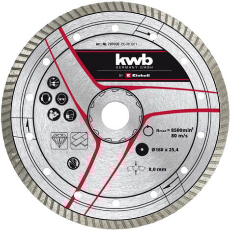 EINHELL Disco diamantado turbo para corte de azulejos - 180 x 25,4mm