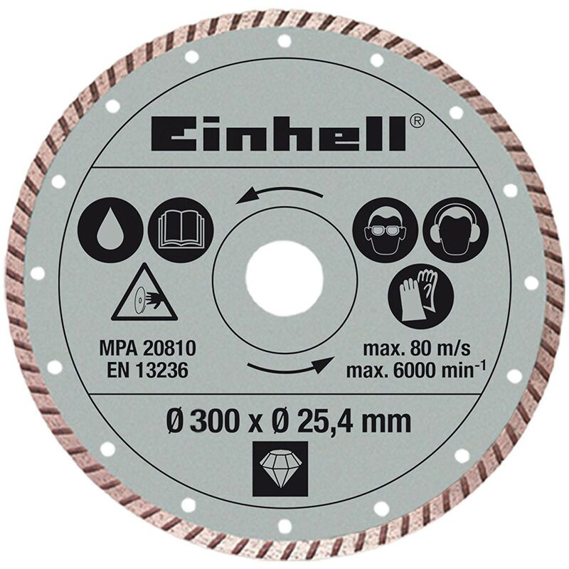 Image of Einhell Disco Diamantato Turbo per tagliapietre 300 x 25,4 x 2,2 mm