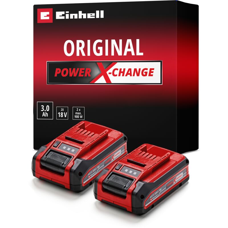 Double Batterie 3,0 Ah Power X-Change plus Twinpack (18 v, Lithium-ion, pour tous les appareils Power X-Change) - Einhell