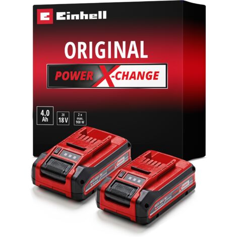 Einhell Double Batterie 4,0 Ah Power X-Change PLUS Twinpack (18 V, Lithium-ion, pour tous les appareils Power X-Change)