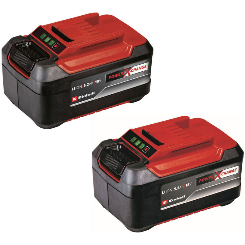 Original Double batterie 5,2 Ah Twinpack Power X-Change (Li-ion, 18V, 2x 5,2 Ah, compatible avec tous appareils Power X-Change) - Einhell