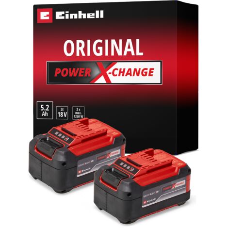 Einhell Double batterie 5,2 Ah Twinpack PXC (Lithium-Ion, 18 V, pour tous les appareils Einhell PXC)