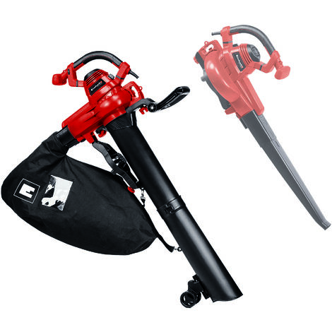 Einhell Elektro-Laubsauger GC-EL 3000 E (3.000 W, Saug-/Blasfunktion, verstellbarer Zusatzhandgriff, 45 L Fangsack, Blasluftstrom 300 km/h, max. Saugleistung 840 m³/h)