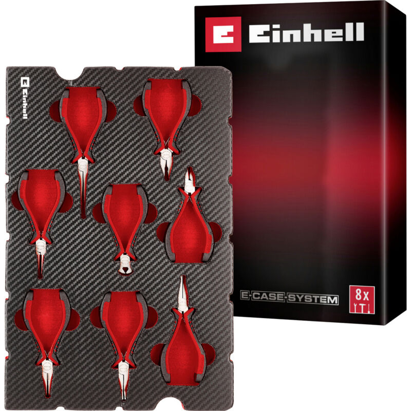 Einhell Elektronik Zangen-set 8-tlg. Einleger Pad 370523 Einlage Rot-schwarz